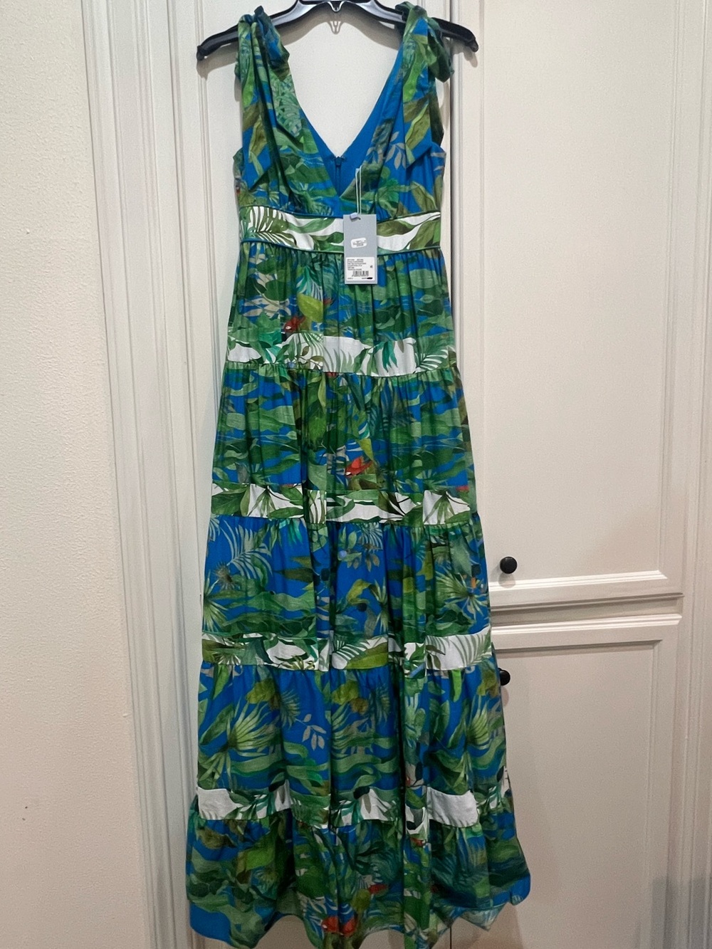 ANTONIO MELANI Green and Blue Tropical Maxi Dress - Picture 3 of 5